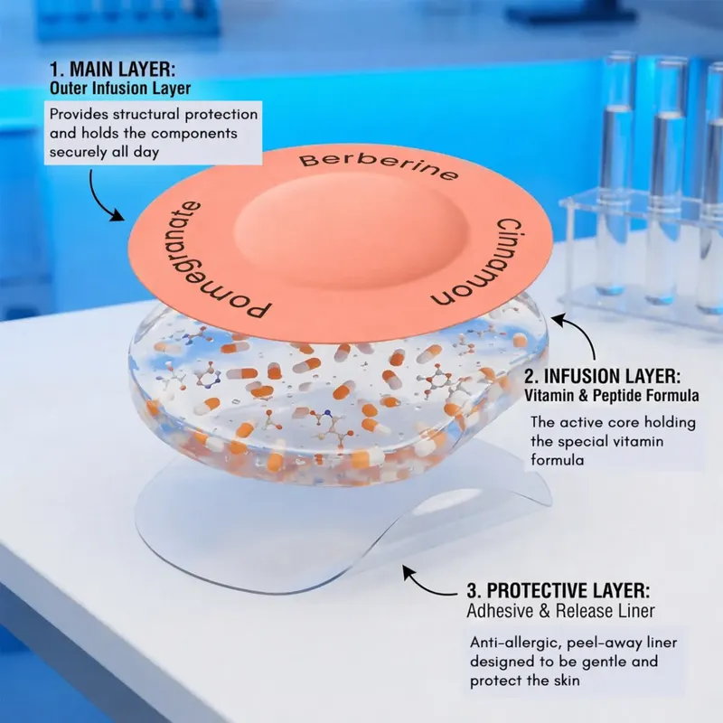 Layers of a transdermal berberine patch