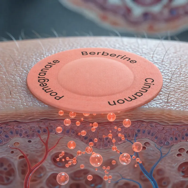 Vitanvera berberine patch applied to skin